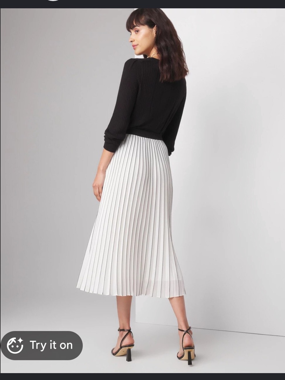 Banana Republic Stripe Pleated Midi Skirt